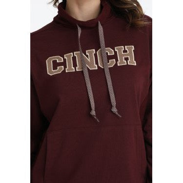 Cinch Women's French Terry Hoodie Pullover- Purple