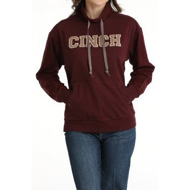 Cinch Women's French Terry Hoodie Pullover- Purple