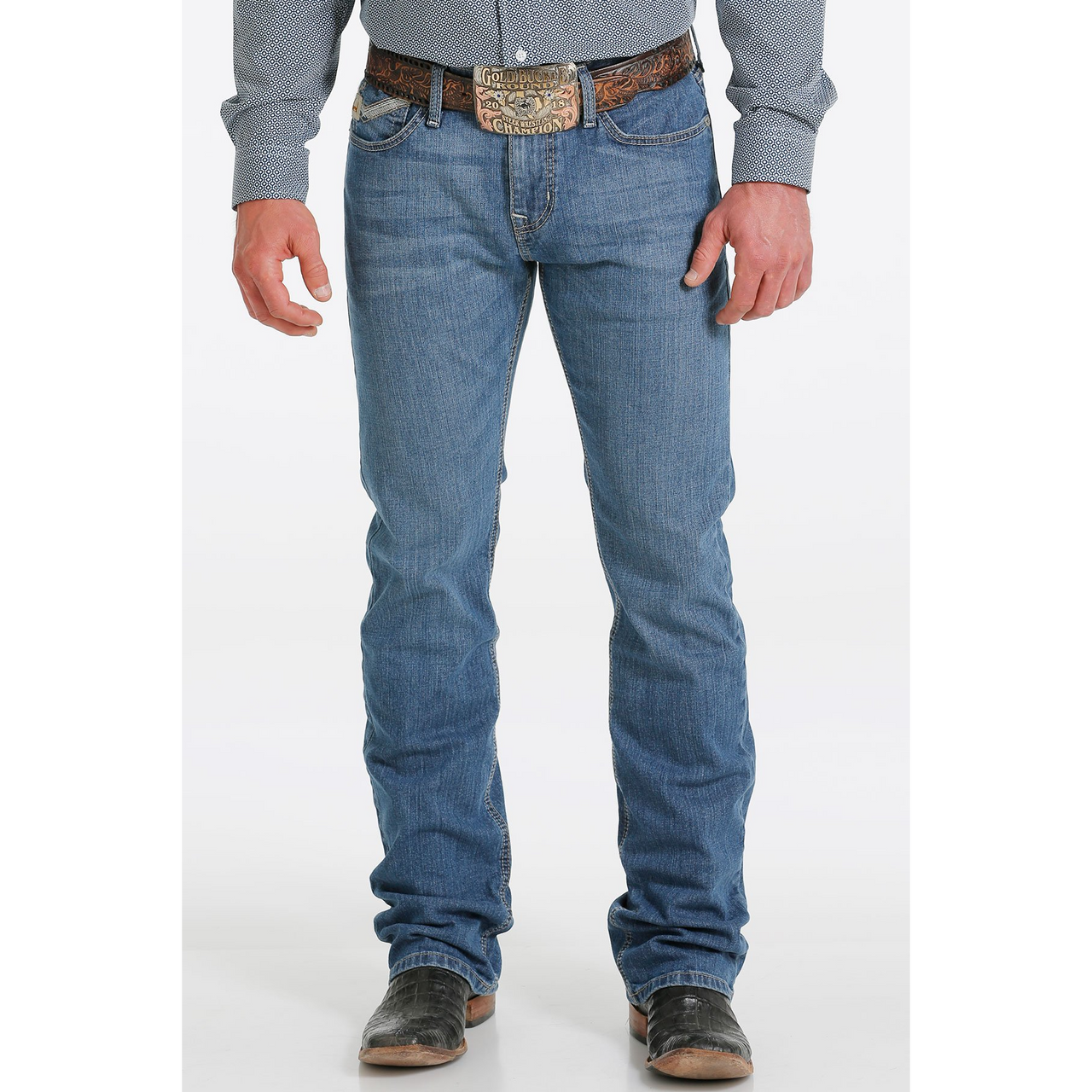 Wrangler Men's Slim Fit High-Rise Cowboy Cut Active Flex Jeans at