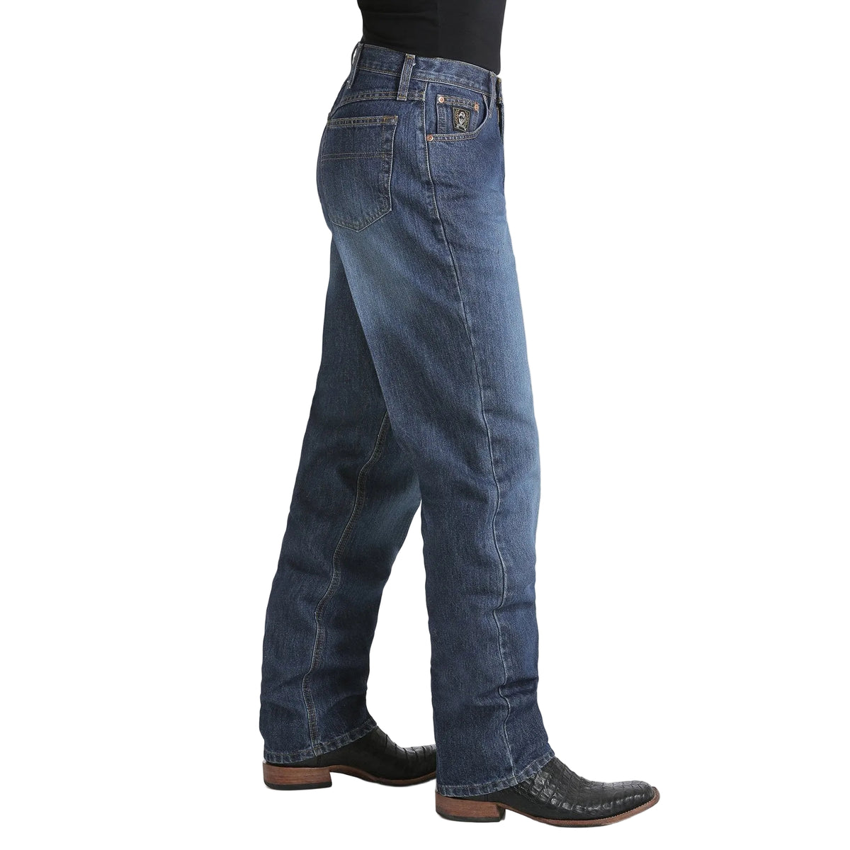 Cinch Men's Black Label Loose Slightly Tapered Jeans - Dark Stonewash - Irvine Tack & Western Wear