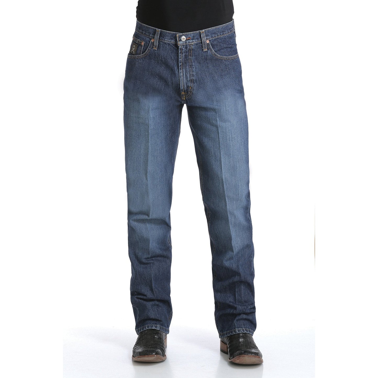 Cinch Men's Black Label Loose Slightly Tapered Jeans - Dark Stonewash