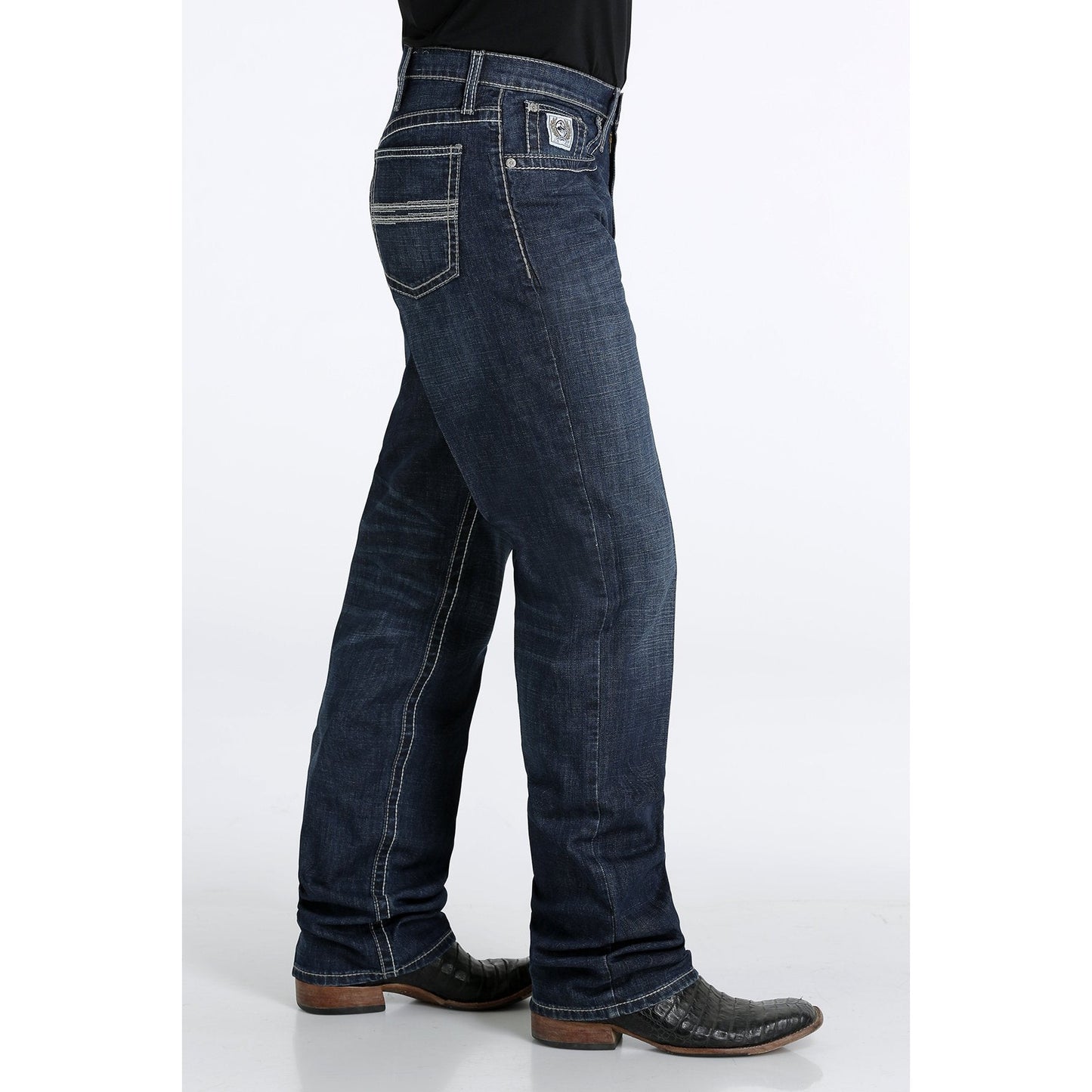 Cinch Men's White Label Performance Relaxed Straight Jeans - Dark Stonewash