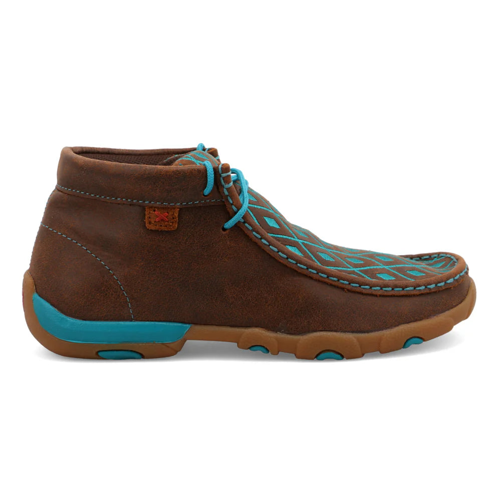 Twisted X Women's Driving Moccasin - Brown/Turquoise