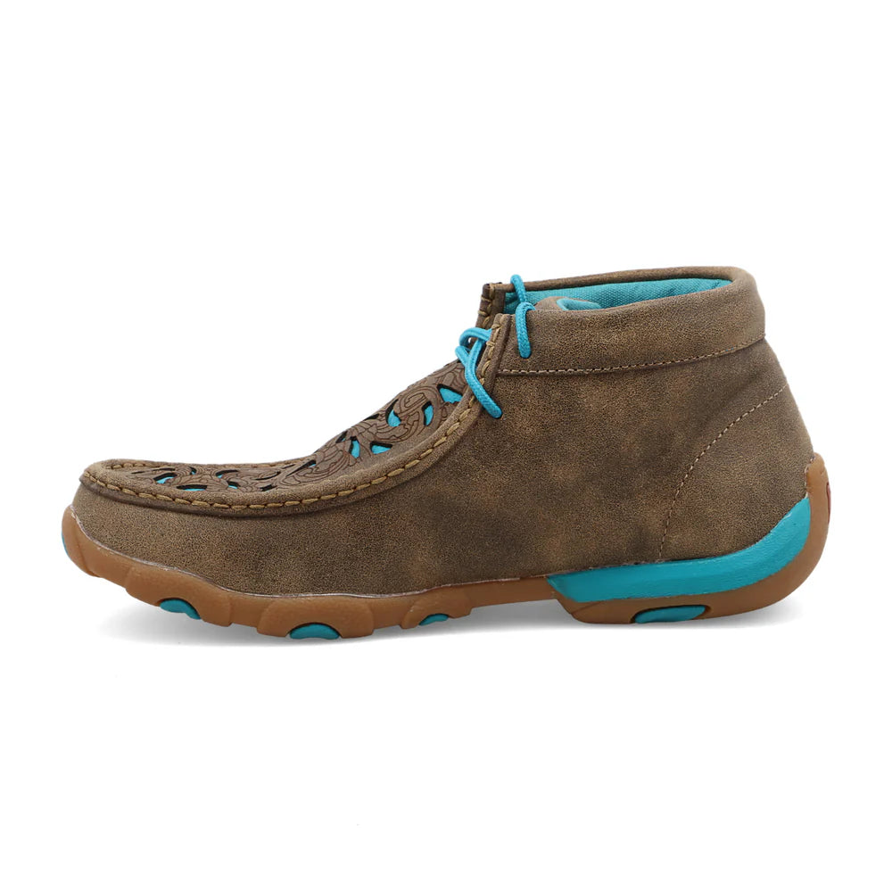 Twisted X Women's Chukka Driving Moc D Toe- Bomber/Turquoise