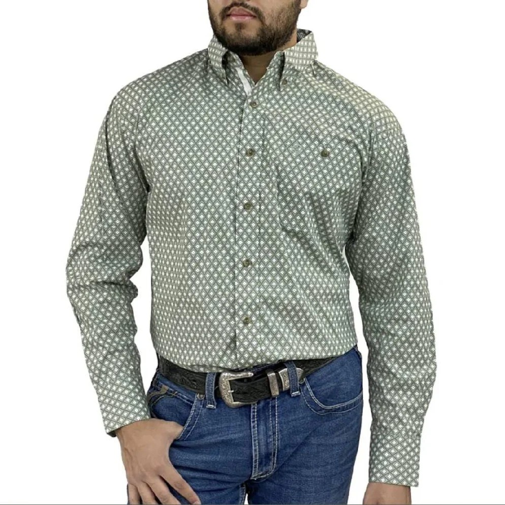 Wrangler Men's George Strait Long Sleeve Shirt - Green