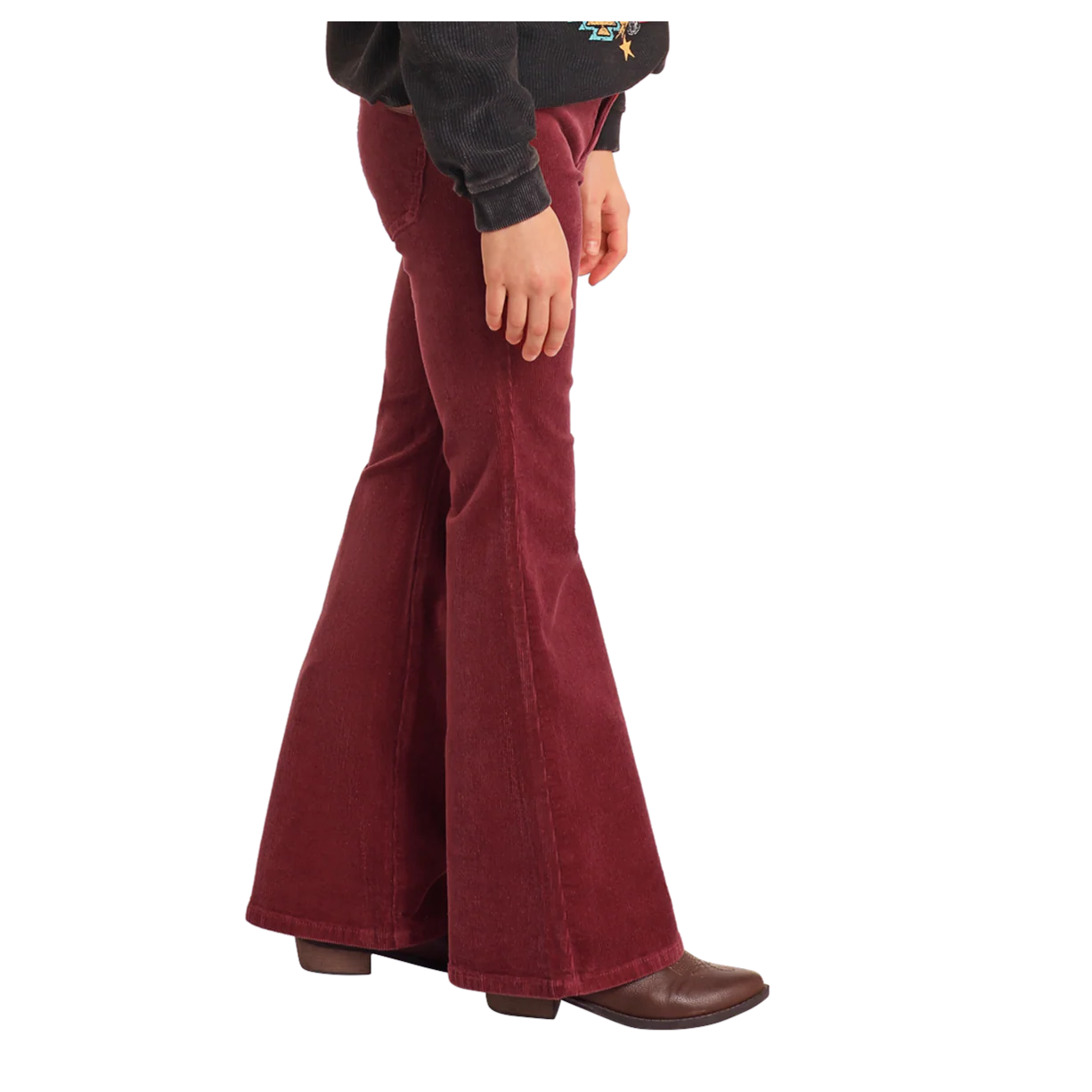 Rock & Roll Girl's Corduroy Flare Pant - Maroon