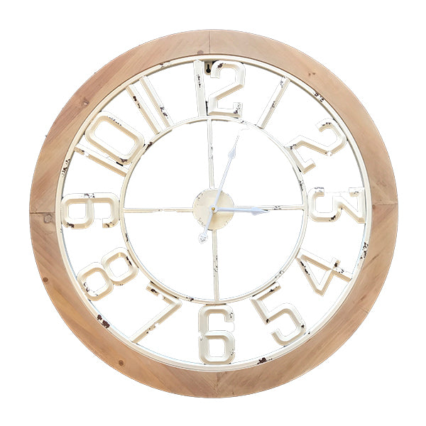 Wooden Metal Wall Clock -Minimalistic Design