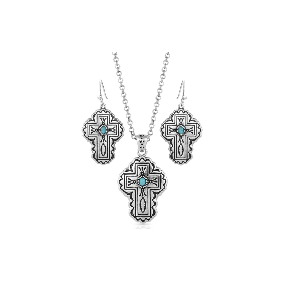 Montana Silversmith Cathedral Turquoise Silver Cross