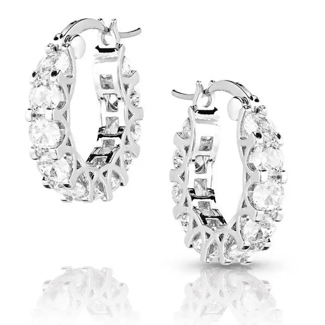 Montana Silversmiths Dazzling Delight Crystal Hoop Earrings