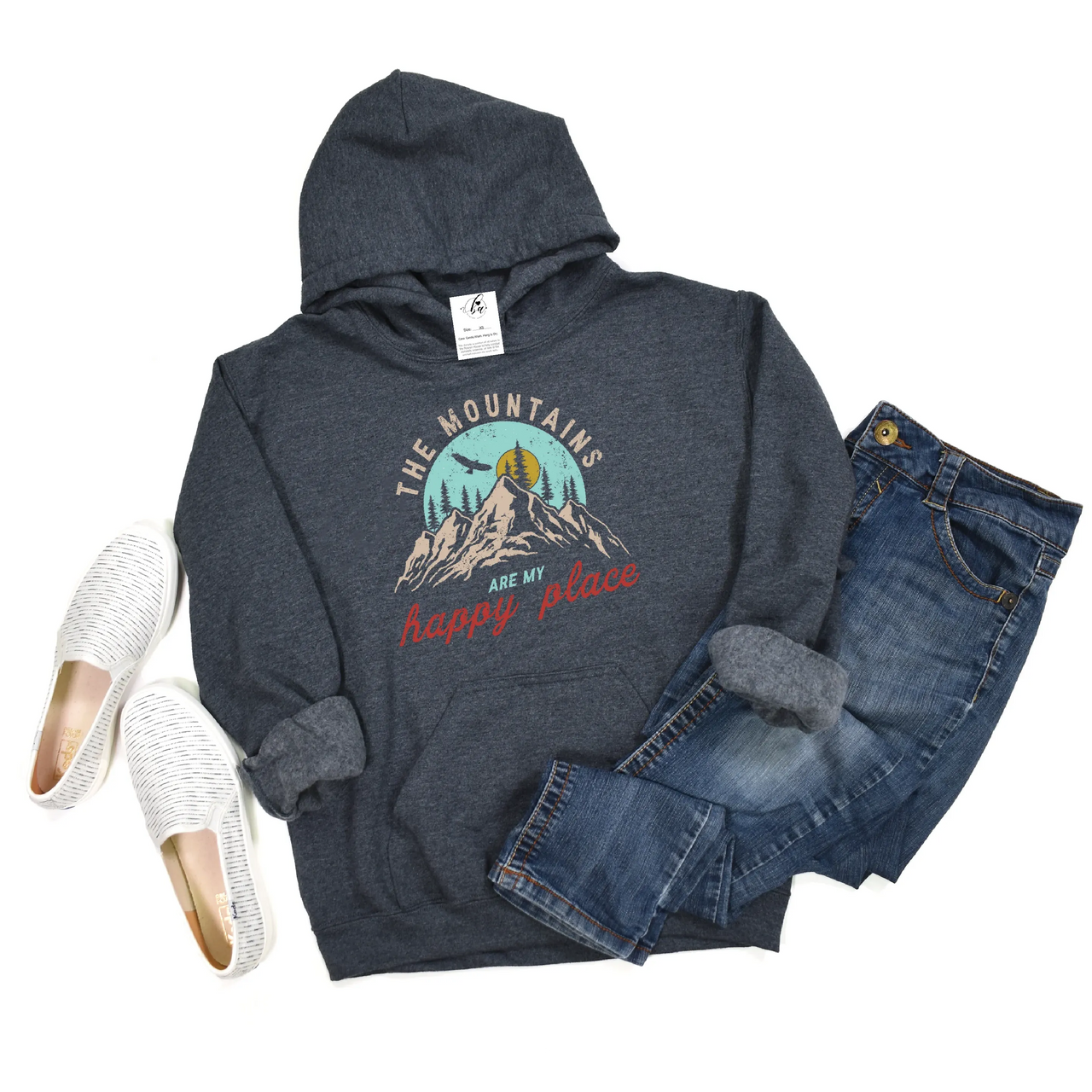 Blonde Ambition Long Sleeve The Mountains Are My Happy Place Hoodie-Multiple Colours