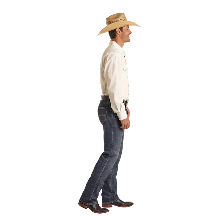 Rock & Roll Men's Two Tone Embroidered Revolver Jean - Medium Wash