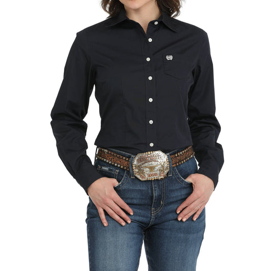 Cinch Long Sleeve Women's Shirt - Navy
