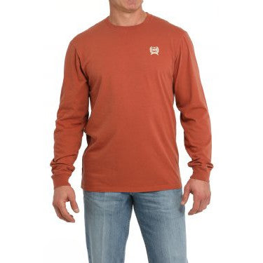 Cinch Men's Land Of The Free Long Sleeve Shirt- Orange