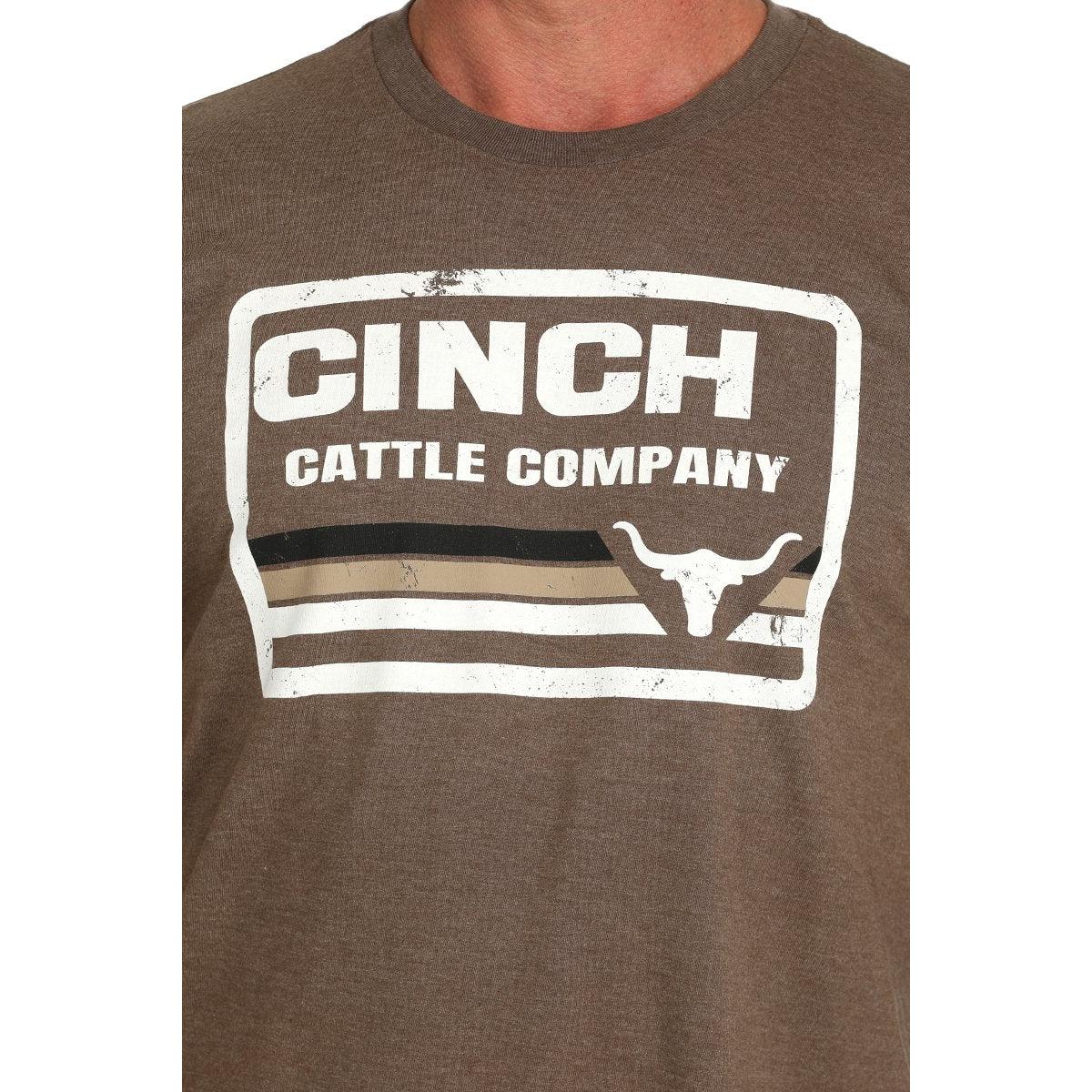 Cinch Men's Short Sleeve Tee Shirt- Brown