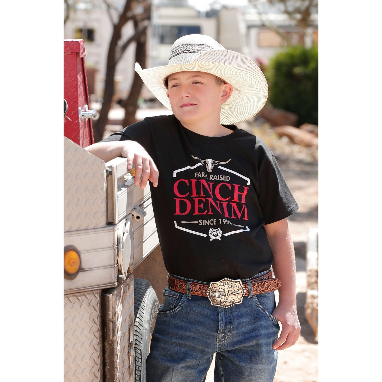 Cinch Boy's Cinch Denim Tee - Black