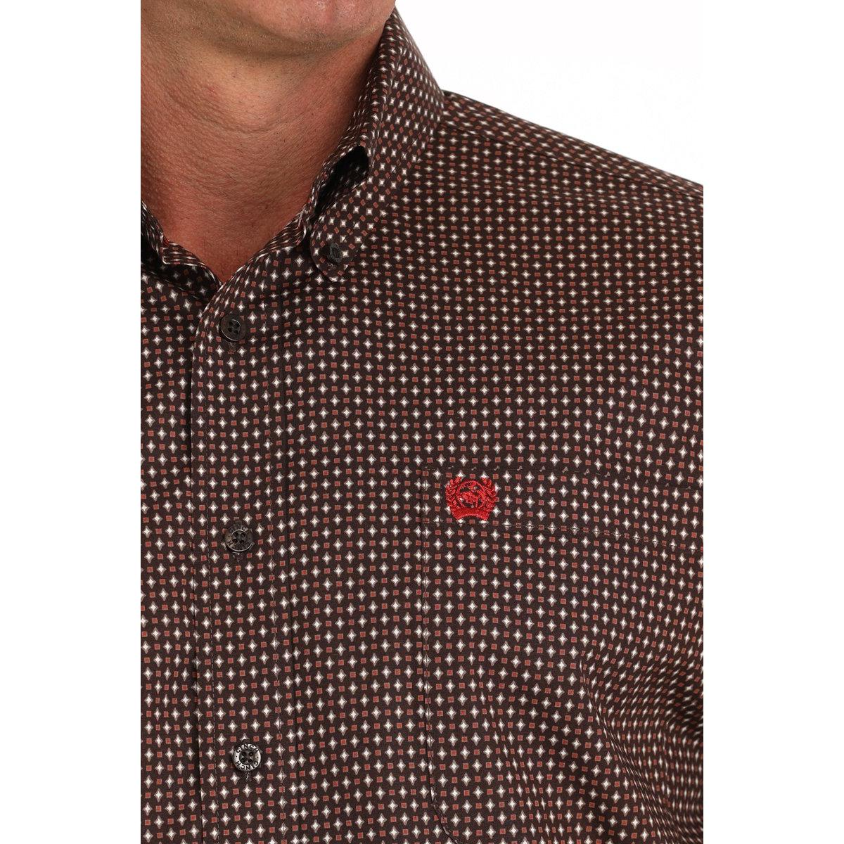 Cinch Men's Long Sleeve Western Shirt- Brown