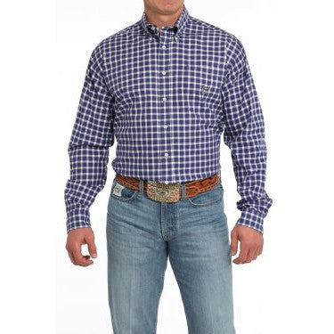 Cinch Men's Vintage Plaid Button Down Western Shirt - Purple