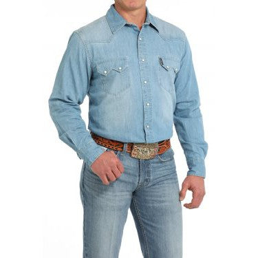 Cinch Long Sleeve Denim Modern Fit Men's Shirt - Indigo