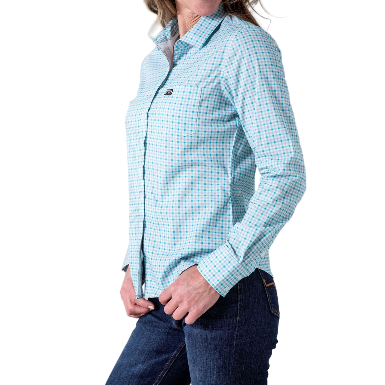 Kimes Women's Tucco Mini Check Top - Blue