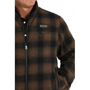 Cinch Men's CC Wooly Western Jacket - Brown Plaid