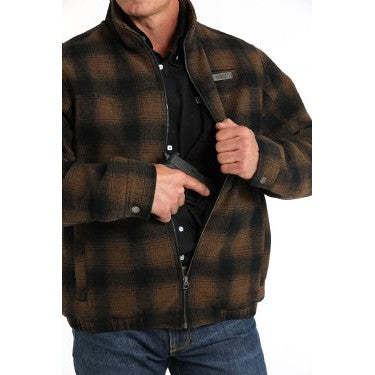 Cinch Men's CC Wooly Western Jacket - Brown Plaid