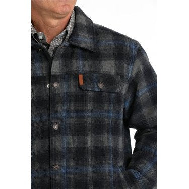 ジャケット・アウター WOOL LIKE CHECK JACKET Cinch Men's Wooly Trucker Jacket - Navy