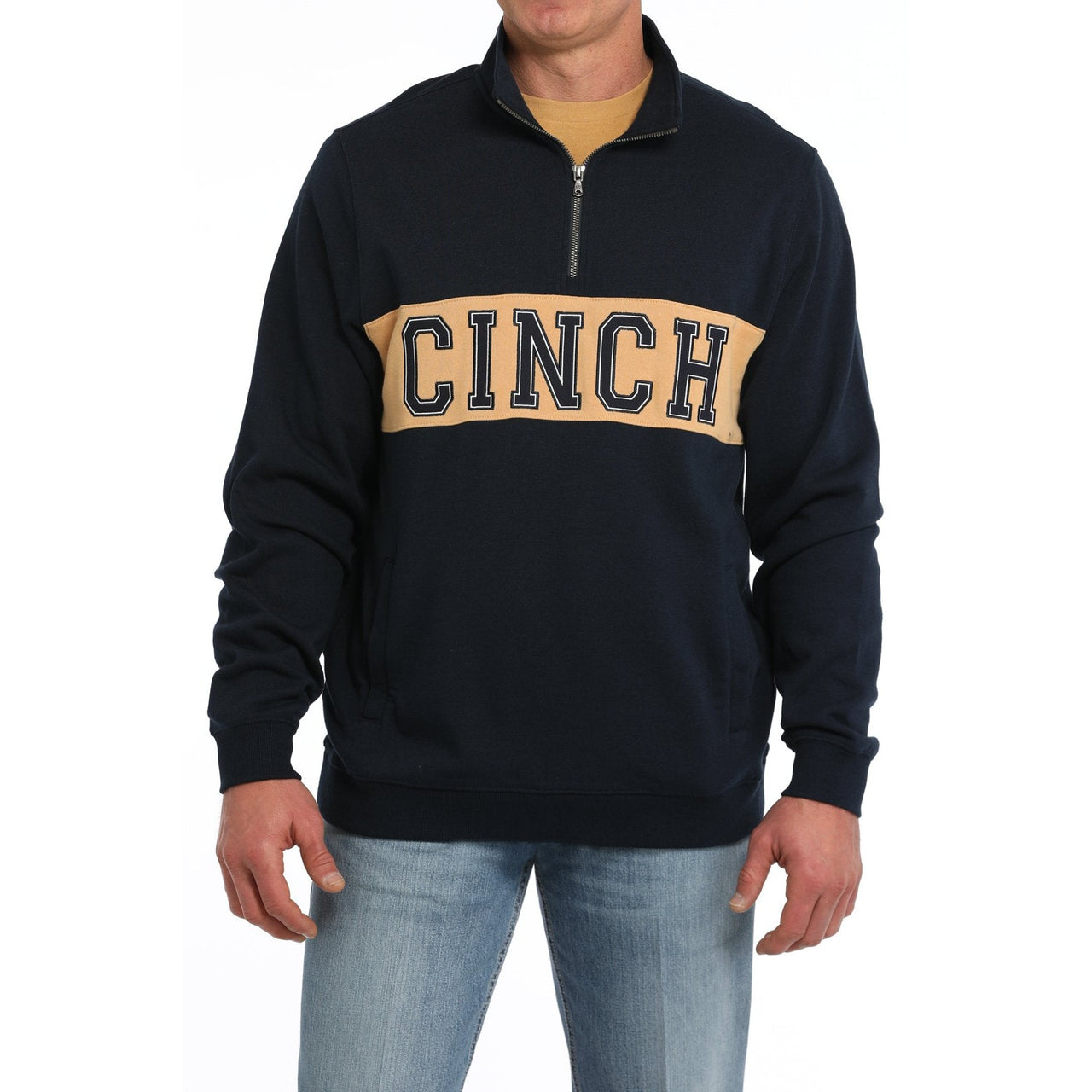 Cinch Men's 1/4 Zip Fleece Pullover - Navy