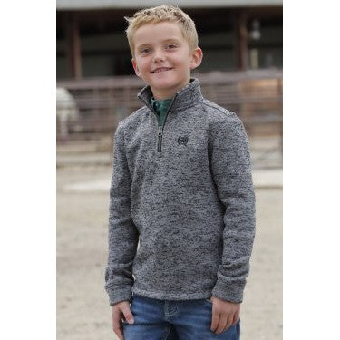 Cinch Boy's Match Dad 1/4 Zip Pullover - Grey