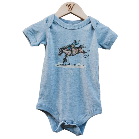 Sage West Kid's Bareback Onesie - Grey