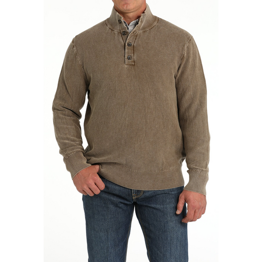 Cinch Men's Jacquard  Pullover Sweater - Brown