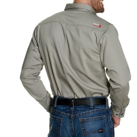 Ariat Men's FR Long Sleeve Work Shirt - Silver Fox