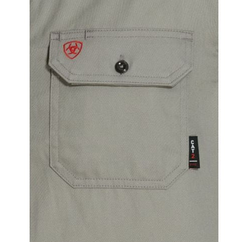 Ariat Men's FR Long Sleeve Work Shirt - Silver Fox