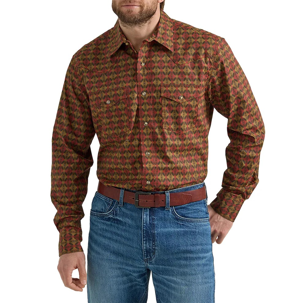 Wrangler  Men's 20X Competition Long Sleeve Shirt - Brown