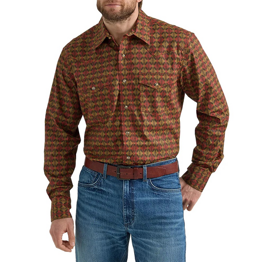 Wrangler  Men's 20X Competition Long Sleeve Shirt - Brown