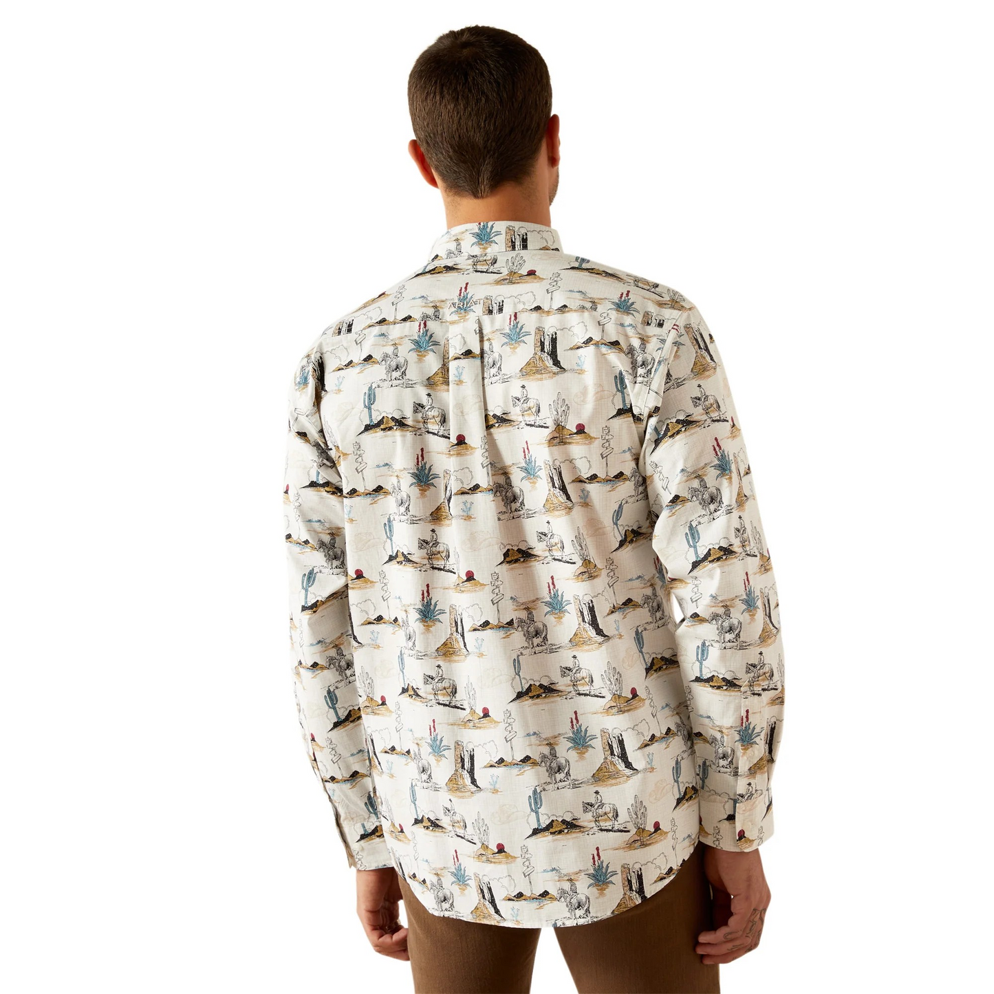 Ariat Men's Long Sleeve Gunder Classic Fit Shirt- Off White