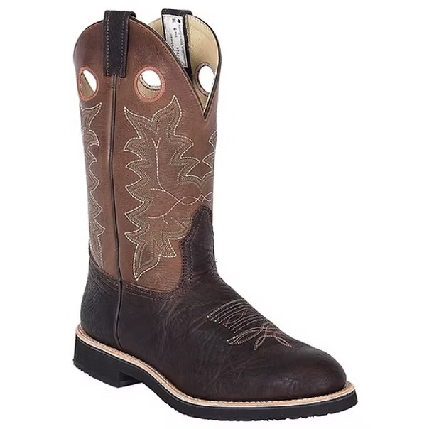 Brahma Men's Spongy Roper Boots - Brown Oiled Bullhide/Alamo Tan