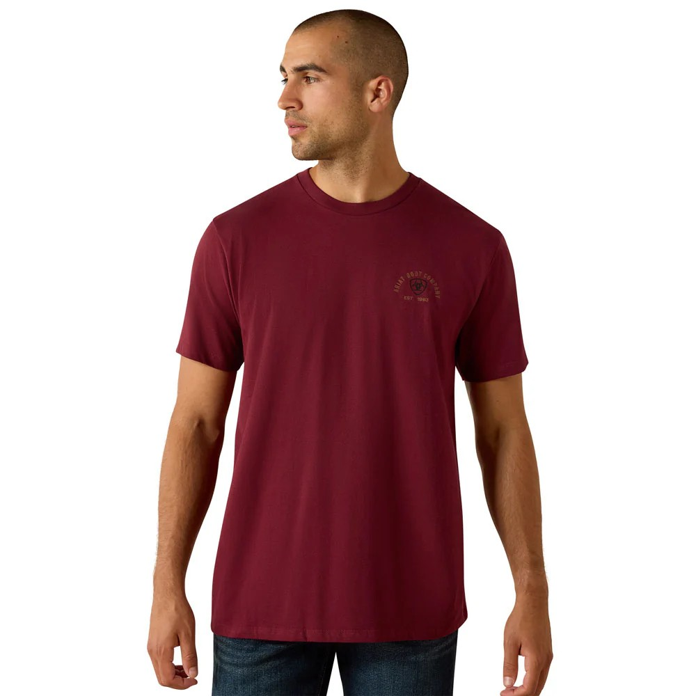 Ariat Men's Shell Game Short Sleeve Tee Shirt - Maroon Brown