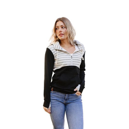 Ampersand Half Zip Sweat Shirt-Kick Off Your Boots