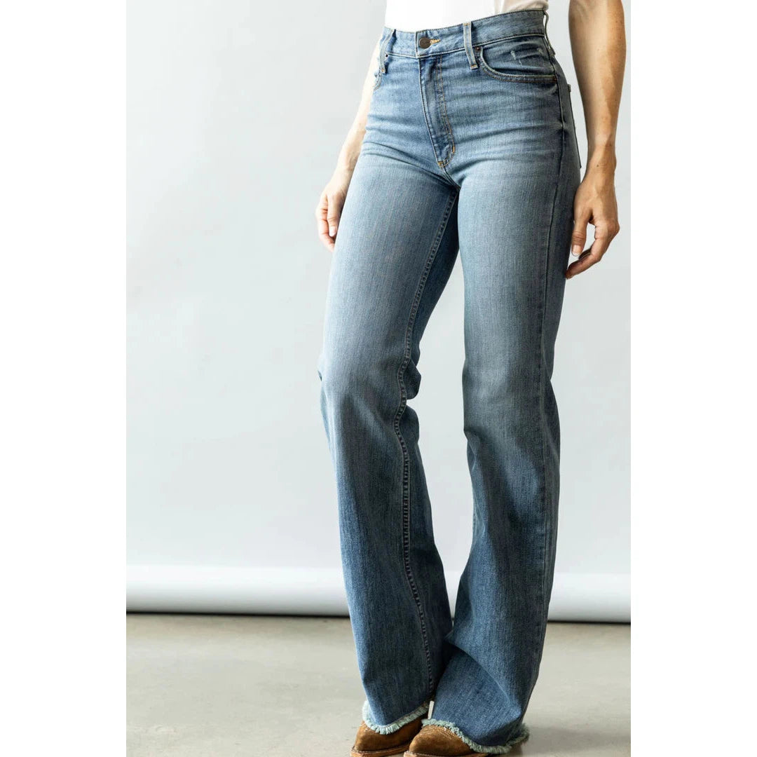 Kimes Women's Olivia High Rise Wide Leg Jeans - Blue