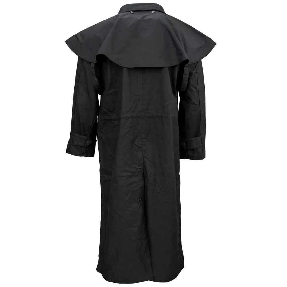 Outback Trading Stockman Extra Long Duster Coat- Black - Irvine Tack &amp; Western Wear