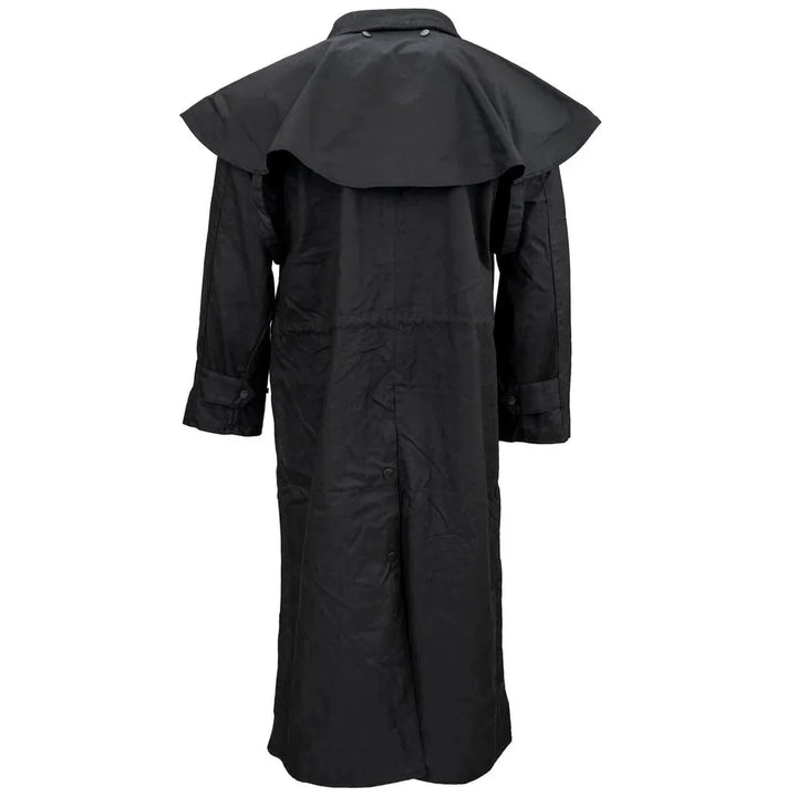 Outback Trading Stockman Extra Long Duster Coat- Black - Irvine Tack &amp; Western Wear