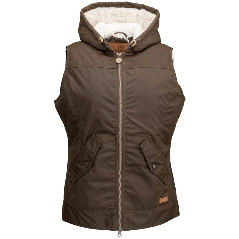 Outback Women's Heidi Wax Cotton Oilskin Vest- Bronz