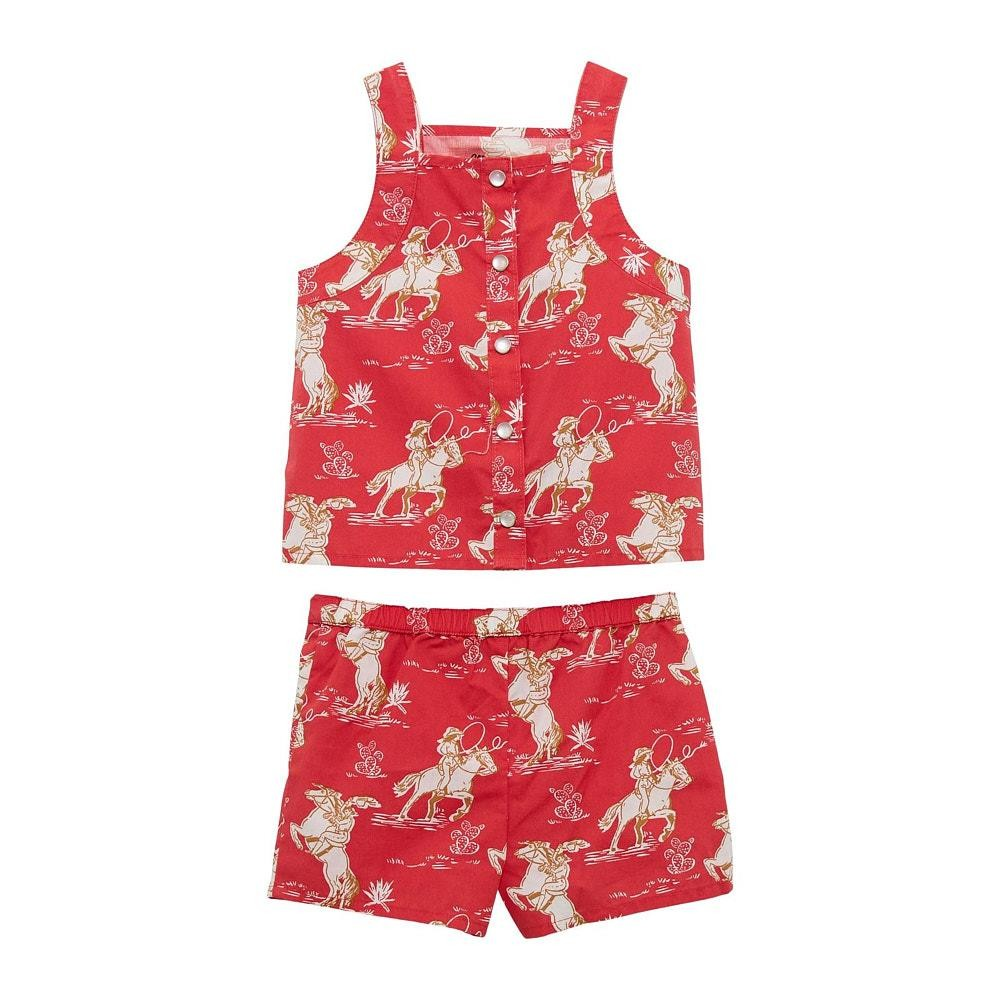 Wrangler Baby Girl's Tank and Short Set- Red/White