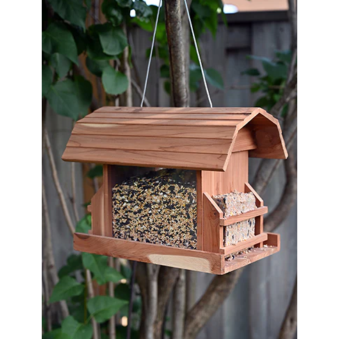 Barn Style Bird Feeder with Suet Holders