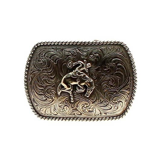 Crumrine Rectangle Bronco Rope Edge Buckle