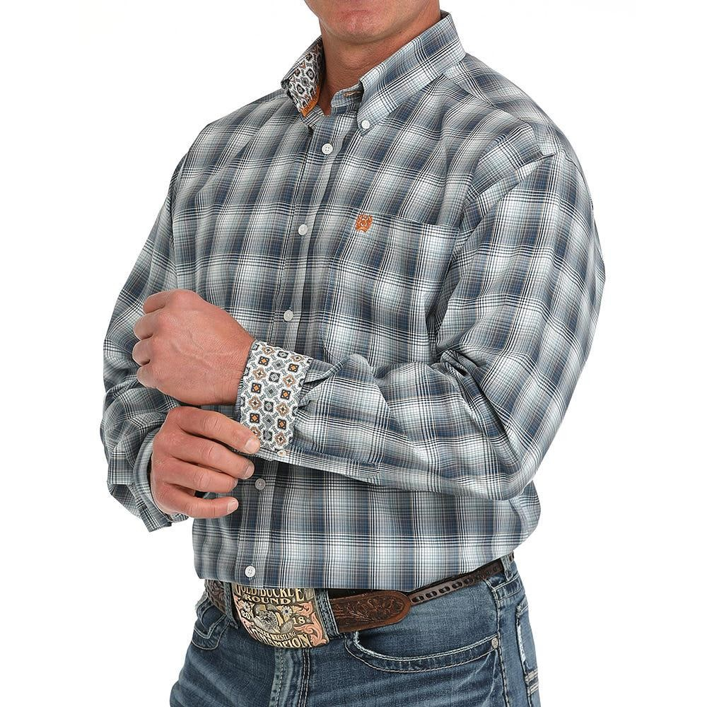 Cinch Men's Long Sleeve Plaid Shirt- Multi