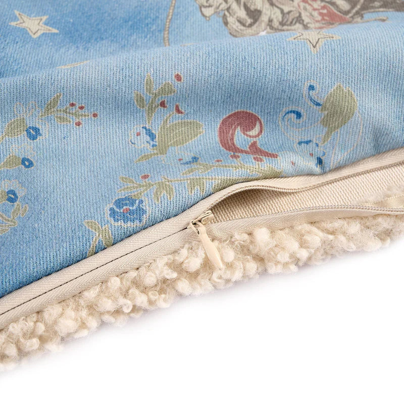 HiEnd Accents Lee Western Washed Denim Teddy Backed Pillow