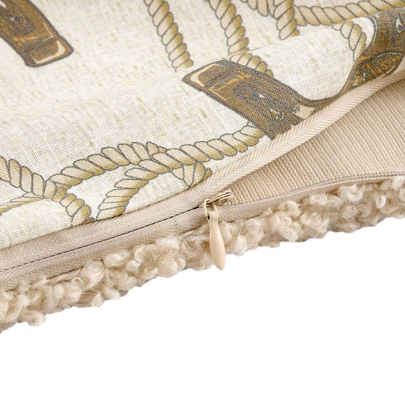 HiEnd Accents Pierre Equestrian Cotton Sateen Teddy Backed Pillow