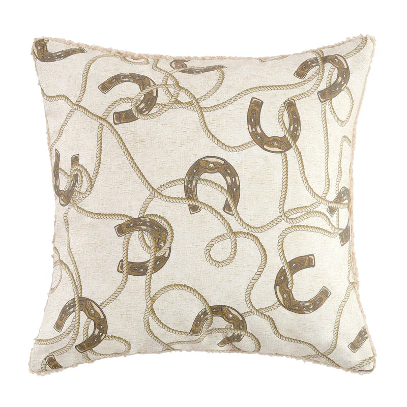 HiEnd Accents Pierre Equestrian Cotton Sateen Teddy Backed Pillow
