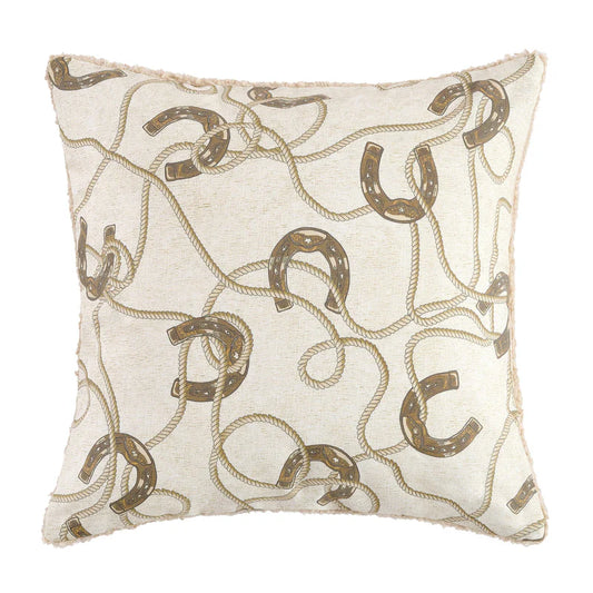 HiEnd Accents Pierre Equestrian Cotton Sateen Teddy Backed Pillow
